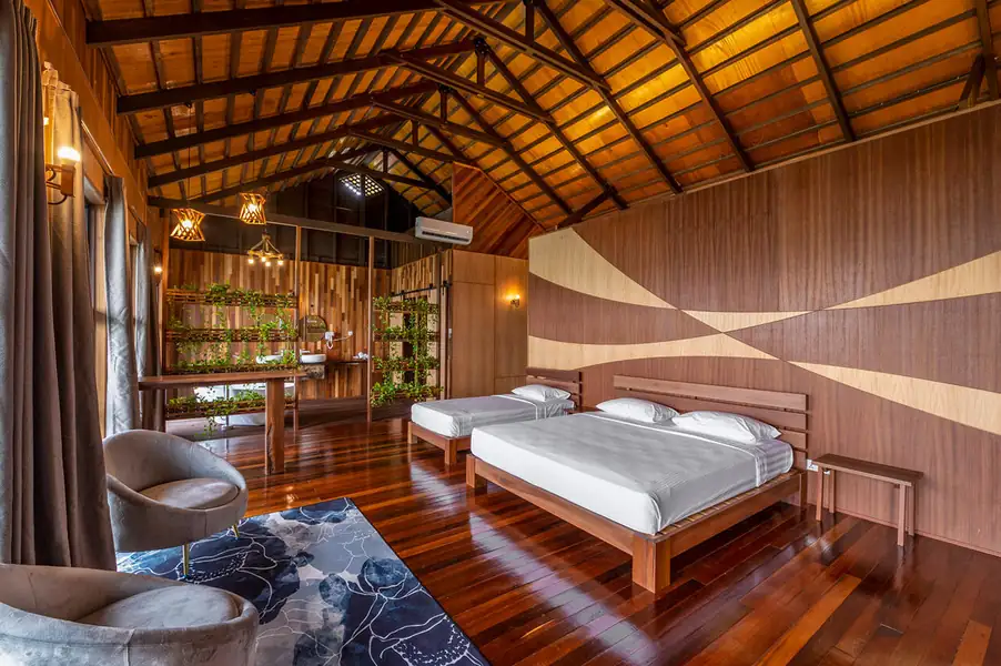 Elegant bedroom at Pearl Island Resort